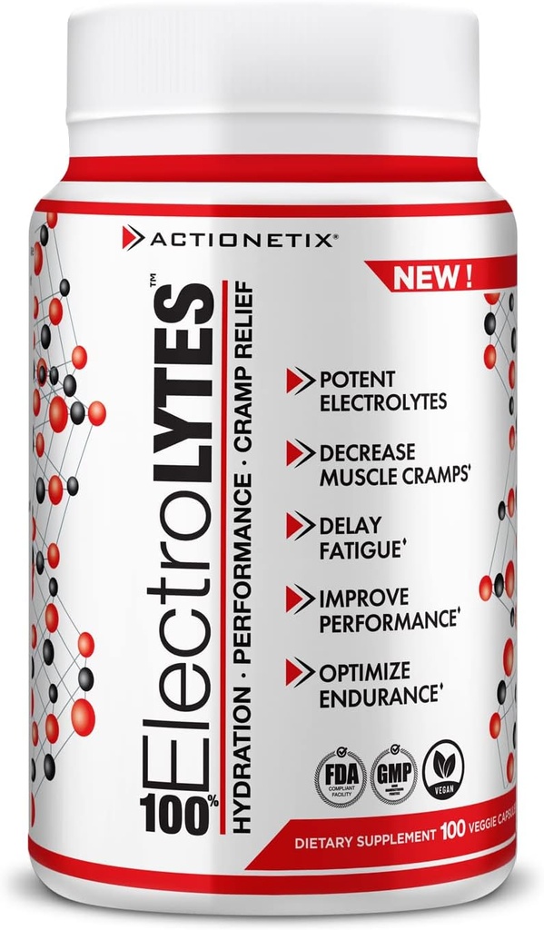 Electrolytes (100 capsules) - Comprimés d'hydratation - Pilules de remplacement d'électrolytes pour une réhydratation rapide et durable – Capsules d'électrolyte sans stimulant, Capsules de sel, Tabs de sel, Pilules d'hydratation