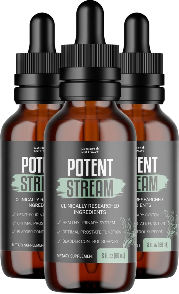 PotentStream Drops - Originele Formule, Natural Liquid Supplement met Plant Expressen 100% Natural, Made in USA, 3 maanden Supply