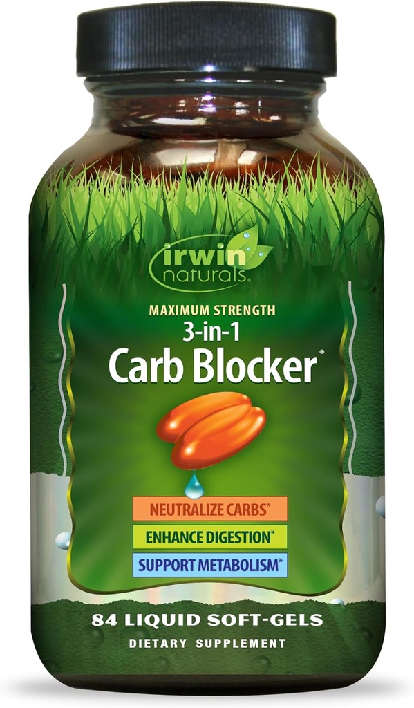 Irwin Naturals Maximale sterkte 3-in-1 Carb Blocker 84 Tellen