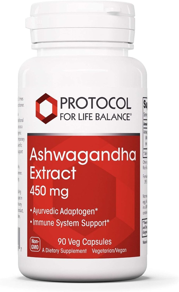 Protocol Ashwagandha 450mg - Immune Support, Ayurvedische Adaptogen - 90 Veg Caps