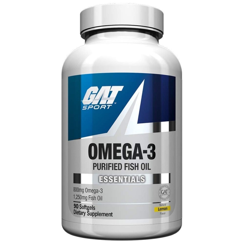 GAT SPORT Oméga-3 Huile de poisson, High Potency EPA, DHA, Cerveau, GLP1 Support, 90 Softgels