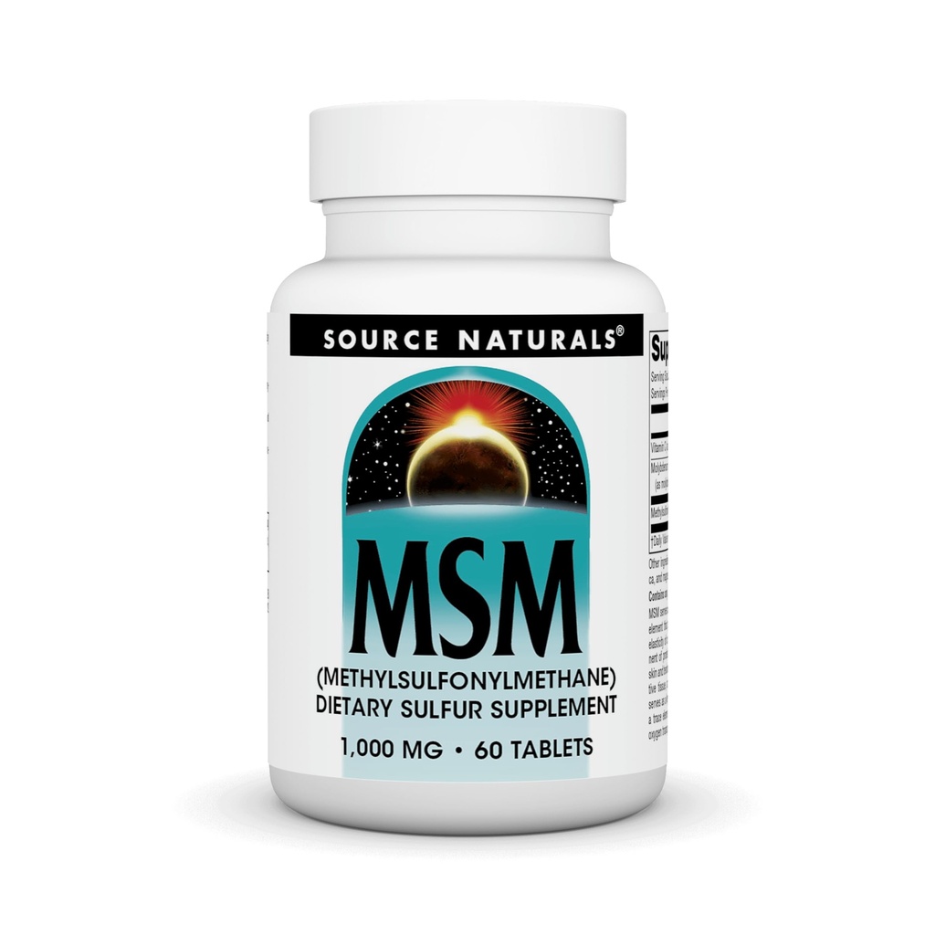 Bron Naturals MSM (methylsulfonylmethaan), een Dietary Sulfer Supplement, 1.000 MG - 60 tabletten