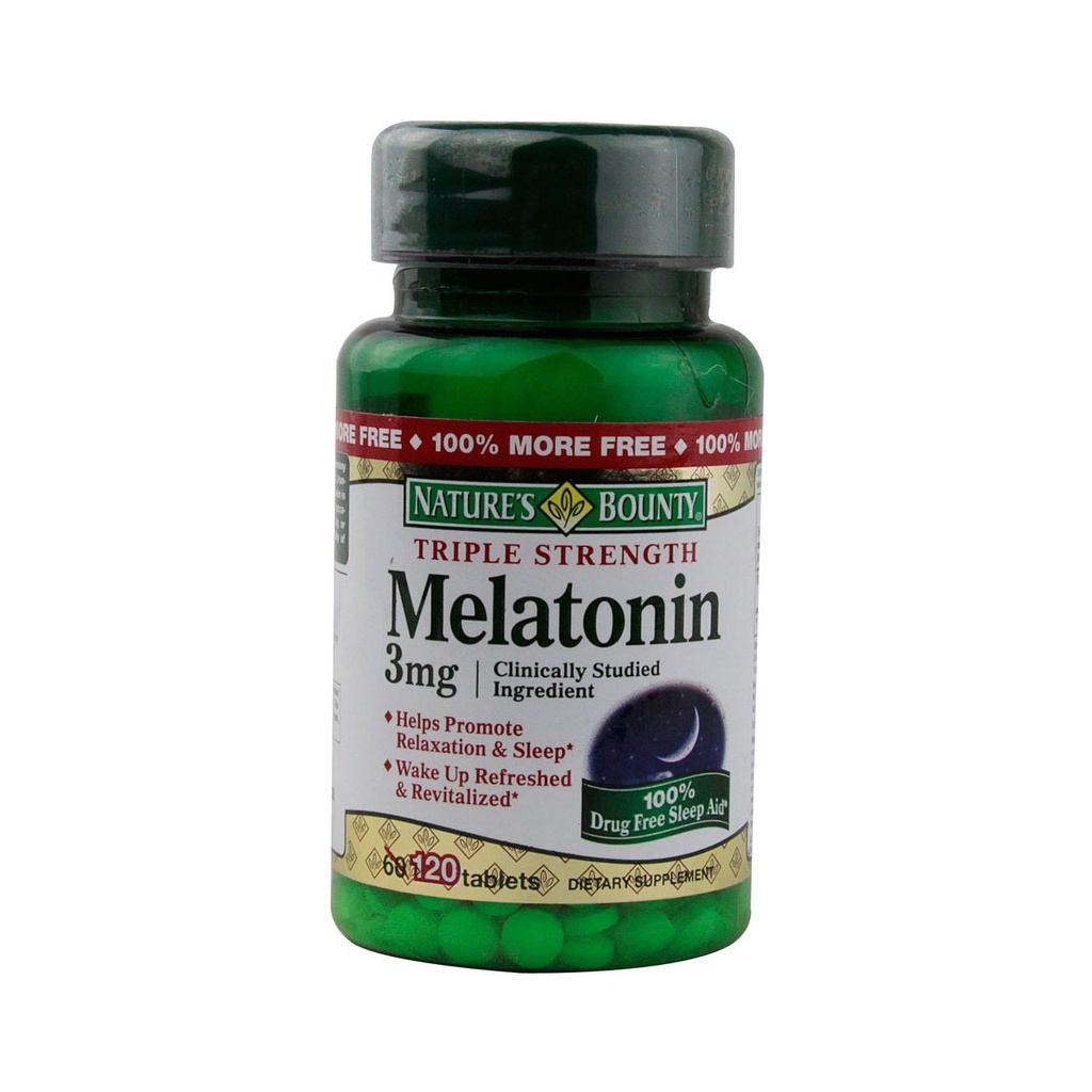 Nature's Bounty Melatonine 3 mg tabletten 120 tabletten (verpakkingen van 4)