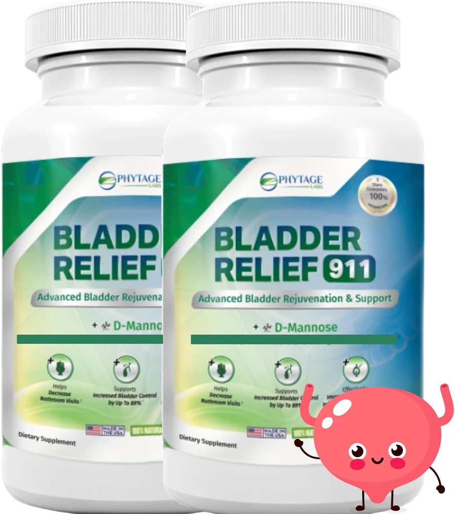 Relief Bladder 911 Force détoxifiante - pour les hommes et les femmes fournit soutien Bladder, 60 Capsules de Veggie - 2 Pack