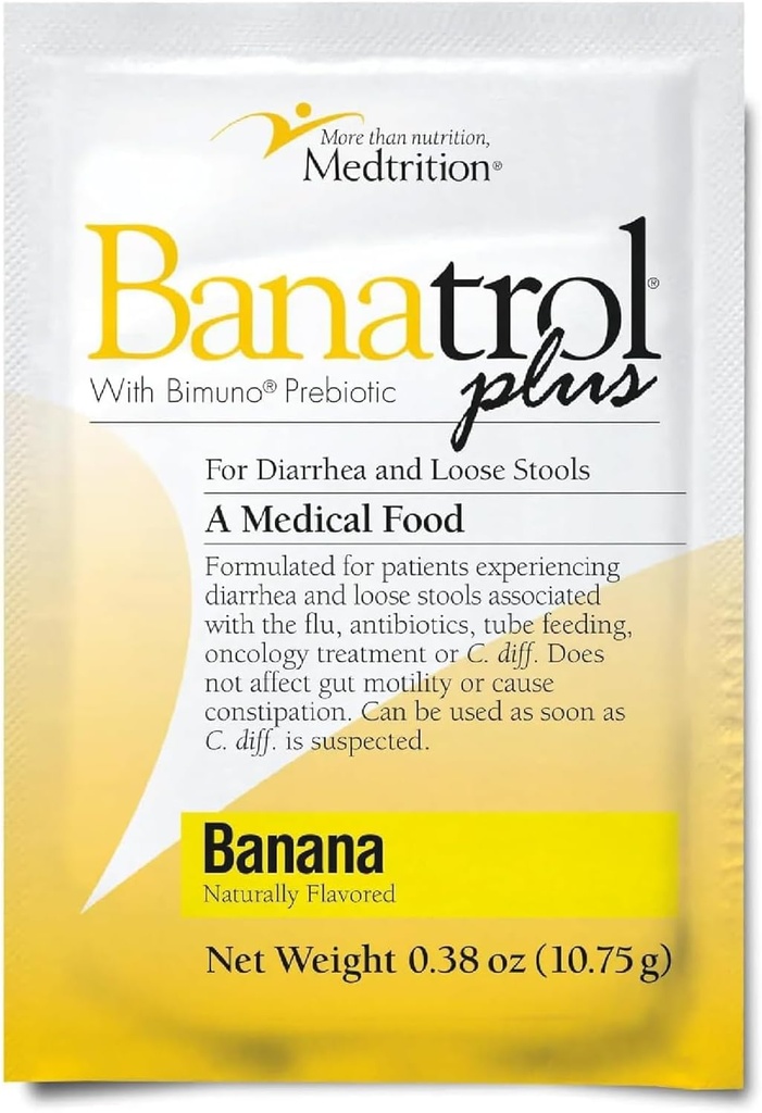 Banatrol Natuurlijke Anti-Diarree met Prebiotica, Relief voor IBS, terugkerende diarree, Klinisch Ondersteund Medisch Voedsel, Niet-Constipatie (Banana)