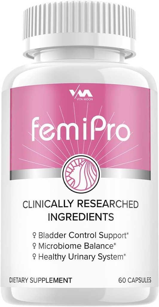 (1 Pack) Femi Pro Probiotica - FemiPro Advanced Formula Bladder Control Support, Microbiome Balance, Healthy Urinary System, 60 Capsules