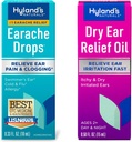 Bundle of Hyland's Earache Drops 0,33 Fl Oz and Dry Ear Relief Oil, Relieve Ear Irritation Snel, voor jeukende en droge geïrriteerde oren, leeftijden 2 en hoger, dag en nacht druppels, 0,5 Ounce