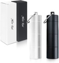 Miss Rui Keychain pilhouder Mini 2 Pack, 3 Compartments Kleine pil Waterdichte Portable Travel Pill Case voor Purse Pocket Outdoor Camping Fietsen