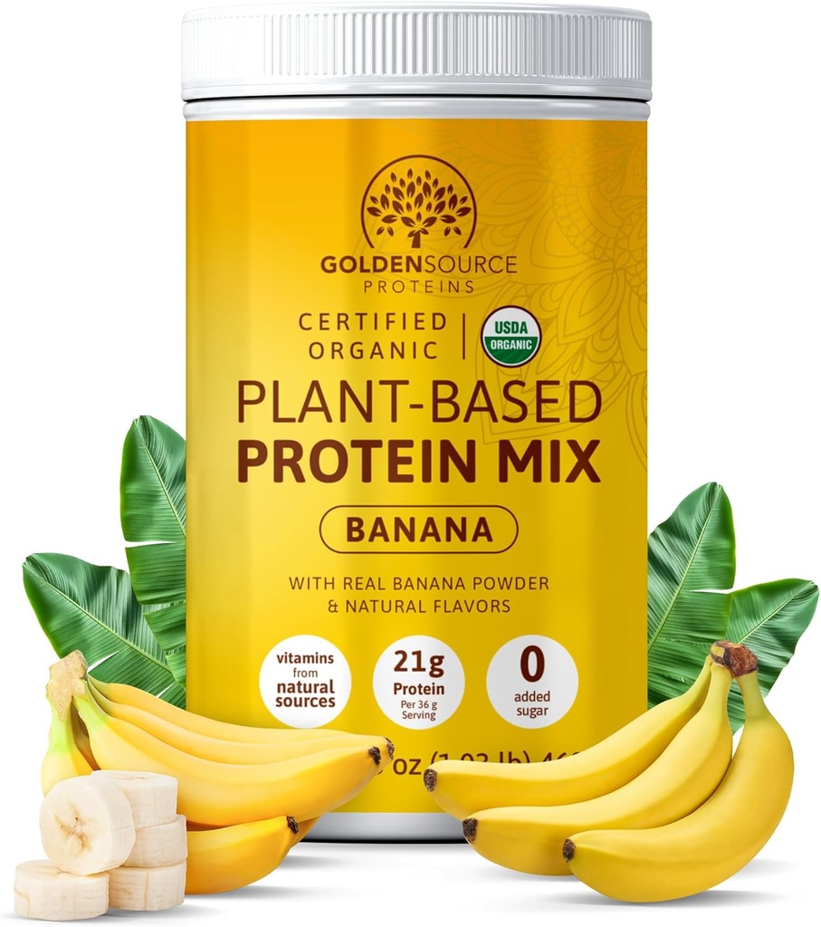 Banaan - Plant Based Proteïne Poeder, Proteïne Mix, Proteïne Poeder met Vitaminen & Mineralen, 20 g Proteïne, & Complete Aminozuur Profiel, Vegan Proteïne Poeder