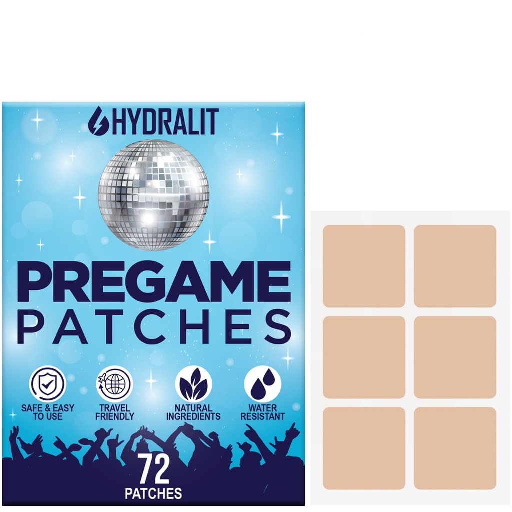 Happy Hour Hangover Patches Party Aid Hydration Drinking Relief Alcohol Recovery Patch Lang aanhoudende natuurlijke formule Betere ochtenden na nacht uit Wake Up Refreshed Pregame 72 Pack