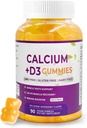 Calcium Magnesium Zink Supplement Gummies D3-90 tabletten per fles (Calcium 500mg - Magnesium 200mg - Zink 10mg - Plus Vitamine - Per portie van 2 tabletten) Vegan Berry smaak