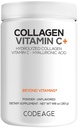 Codeage Collageen Peptides Powder + Vitamin C - 20g Grass-Fed Collageen Per Serving - Digestieve Enzymen, Hyaluronzuur, 18 Aminozuren - Gehydrolyseerde Collageen Proteïne - Niet GMO, Ongearomatiseerd - 9,98 oz