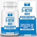 L-methylfolaat 10 MG, geoptimaliseerde & hoog-bioactieve methylfolaat, 5-MTHF-supplement voor Mood- en Immuunondersteuning, natuurlijk voedingssupplement voor energie, niet-GMO & Glutenvrij, 90 capsules