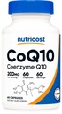 Nutricost CoQ10 200mg, 60 Vegetarische Capsules, 60 Servers - Hoge Absorptie, Vegetarisch, Non-GMO, Co-enzym Q10