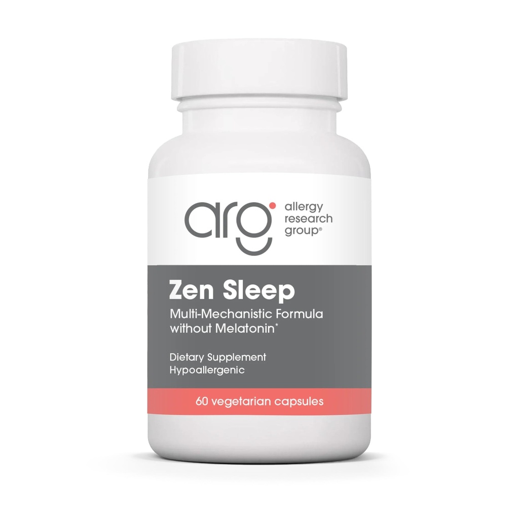 Allergie Onderzoeksgroep Zen Slaap - GABA L-Theanine Slaapsupplement voor volwassenen met P5P, 5-HTP, en vitamine B6, Natuurlijke Hulp voor Kalmte, Rustige REM - 60 Vegetarische Capsules