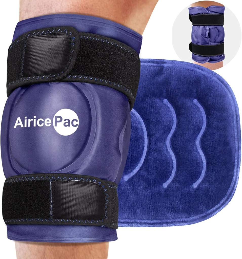 XXL Ice Pack Wrap Around Knee After Surgery, Reusable Gel Large Ice Pack for Injuries, Pain Relief, Swelling, Sports Injuries, 1 Pack Blue
