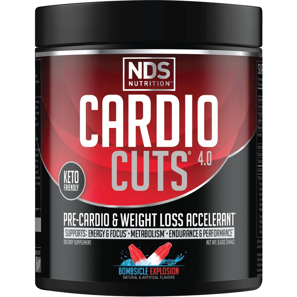 Cardio snijdt NDS Voeding 4.0 Pre-workout supplement - Geavanceerde gewichtsverlies en Pre Cardio Formule met L-Carnitine, CLA, MCTs, L-Glutamine, en Saffloer Oil - Bombsicle (40 Servers)