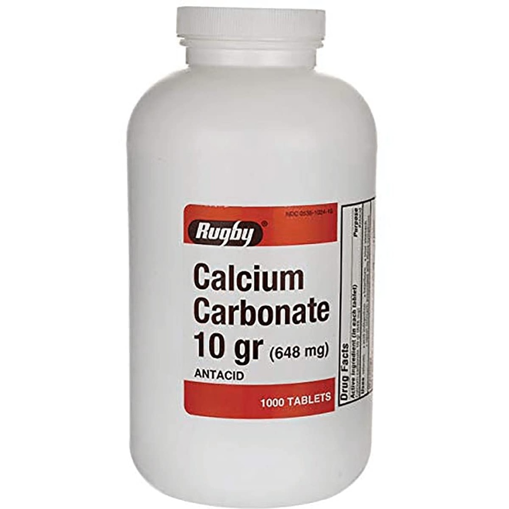 Calciumcarbonaat 10 gr (648 mg) - Antacida - 1000 tabletten