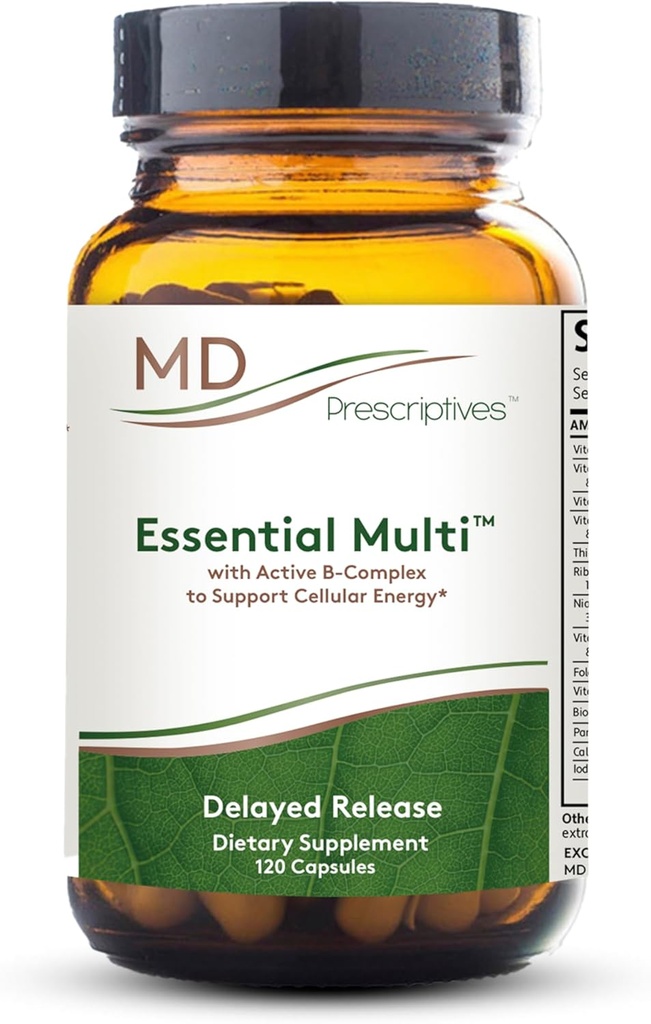 MD Prescriptives - Essential Multi (Delayed Release) - Multivitamin Mineral Complex Supplement for Enhanced Hormone Support - 120 Capsules