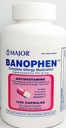 Major Banohpen - Médicaments antiallergiques complets - Diphénhydramine HCI 25 Mg - Antihistamine - 1000 capsules (1 boîte)