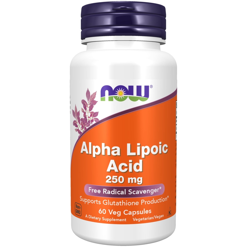 NOW Foods Supplementen, Alpha Lipoïne Acid 250 mg, Ondersteunt Glutathion Productie*, Gratis Radical Scavenger*, 60 Veg Capsules