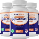 Mélatonine vitamatique 20 mg Comprimés (1/2 comprimés = Mélatonine 10 mg) (120 Nombre (paquet de 3))