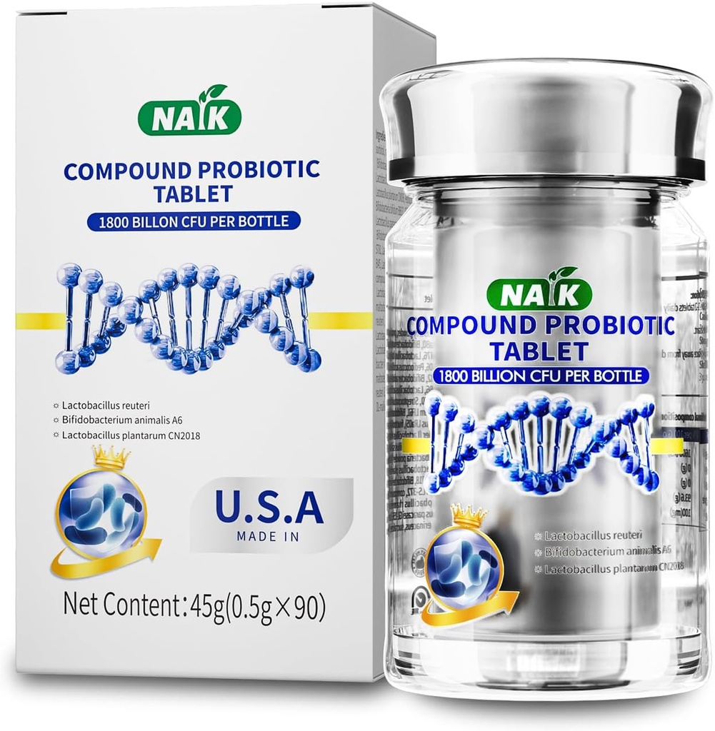 NAIK Probiotiques 1800 milliards CFU - 10 souches + prébiotiques organiques - Santé immunitaire, digestive et gorgée - Soutiens Constipation occasionnelle, diarrhée, gaz et ballonnement - pour les femmes et les hommes - 45ct