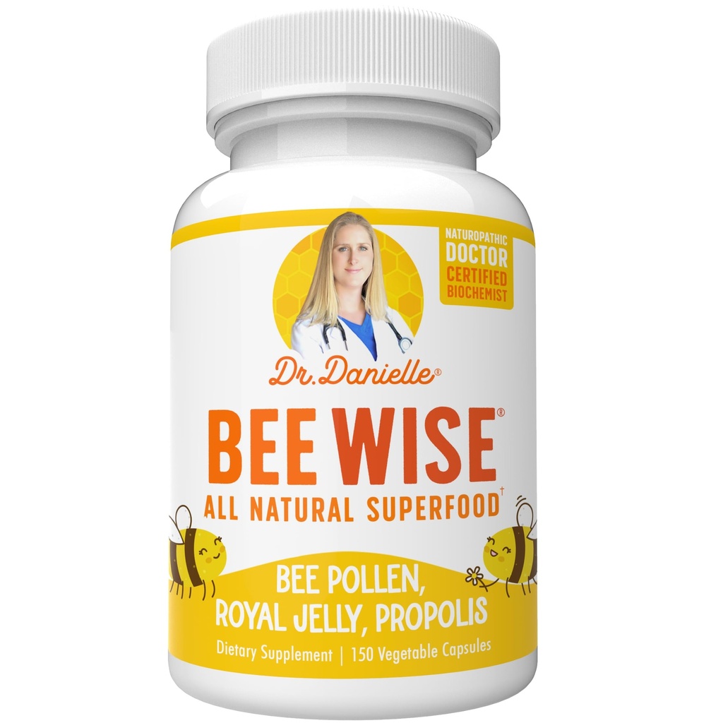Dr. Danielle's Bee Wise - Bee Pollen Supplement - Bee Well met Royal Jelly, Propolis, Beepollen in 4 Daily Bee Pollen Capsules