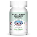 Maxi Health Methyl Folate Lozenges avec B12 & B6, Mémoire aromatisée, Santé cardiovasculaire Hormone et Immunissance Support Sans gluten, Berry Kosher, 90 Compte
