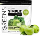 Clean Simple Eats Super Greens Powder, Natuurlijk Flavored Greens Powder met Chlorella, Spirulina, Superfoods & Prebiotic Fiber, Geen kunstmatige ingrediënten, Glutenvrij, Green Apple Flavor, 30 Servers