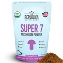 La Republica Superfood Super 7 Paddestoel Extract Poeder, Inclusief Lion's Mane, Reishi, Chaga, Cordyceps, Shiitake, Maitake en Turkije staart (8 oz)