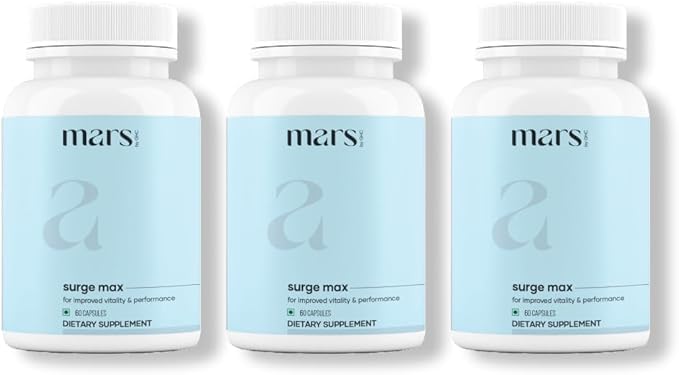 mars par GHC Surge naturelle Max Caps , Powered with Shilajit, Safed Musli & Gokshura 60 Capsules (Pack of 3)