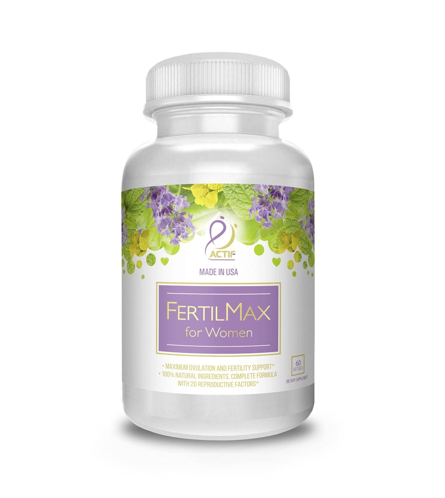ACTIF FertilMax pour les femmes - supplément de fertilité #1 et soutien à l'ovulation, force maximale, cliniquement prouvé - non-OGM, fabriqué aux États-Unis, 60 Compte