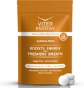 Viter Energy 40mg Menthes de caféine - Sans sucre, B Vitamines, Vegan, Boosts Fast Energized Alert Focus, Pills de supplément nootrope caféiné (arôme de menthe chocolatée, 8oz, sac en vrac)
