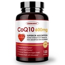 ZEBORA CoQ10-600mg-Softgels - Extra sterkte Co-enzym Q10 met PQQ, Omega-3 & BioPerine - Hoge Absorptie CoQ10 Supplementen Antioxidant (ubichinon) voor Hartgezondheid & energieproductie, 120 Softgels