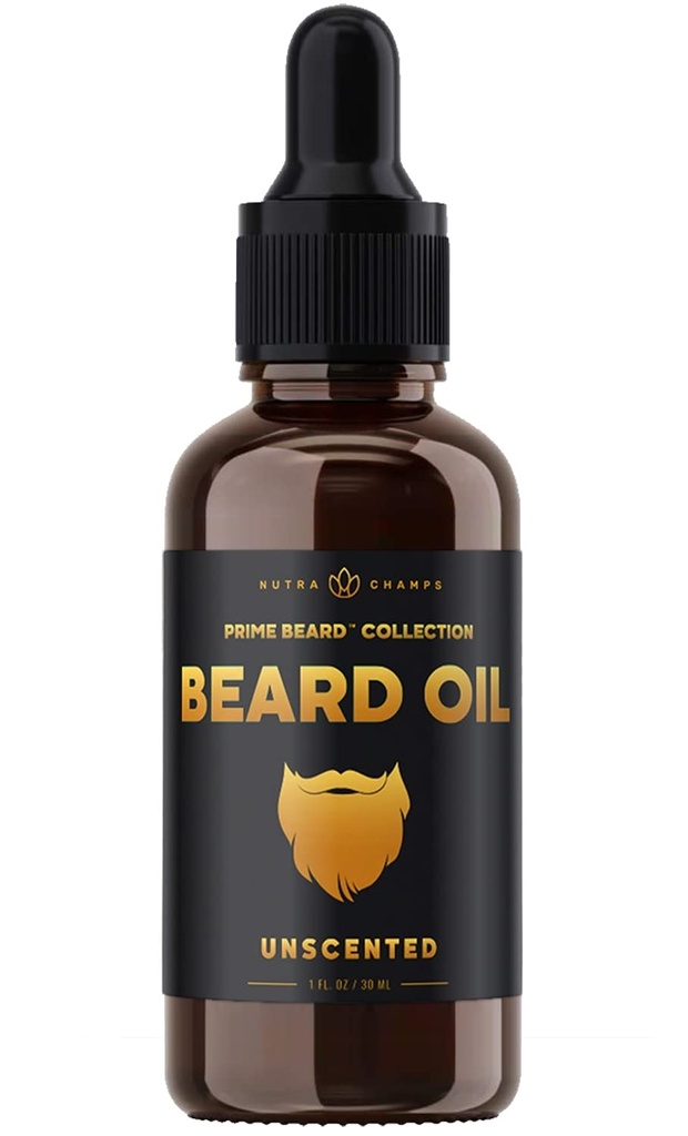 NutraChamps Baardolie Conditioner - ongeparfumeerde Virgin Argan, Jojoba, Grapeseed Oils &amp; More for Baard Growth - Softens & Versterkt Baarden &amp; Snorren voor mannen - Premium Signature Prime Bard Blend