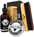 Baardborstel, baard Comb, baardolie, & baardbalsem Grooming Kit voor mannen zorg, Travel gezichtshaar set voor groei, styling, glans en zachtheid, grote geschenken voor hem