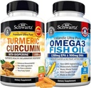 Triple Strength Omega 3 Fish Oil Softgels (1 maand Supply) Plus Kurkuma Curcumin met Black Pepper Extract 1500mg Complex (Trial Size)