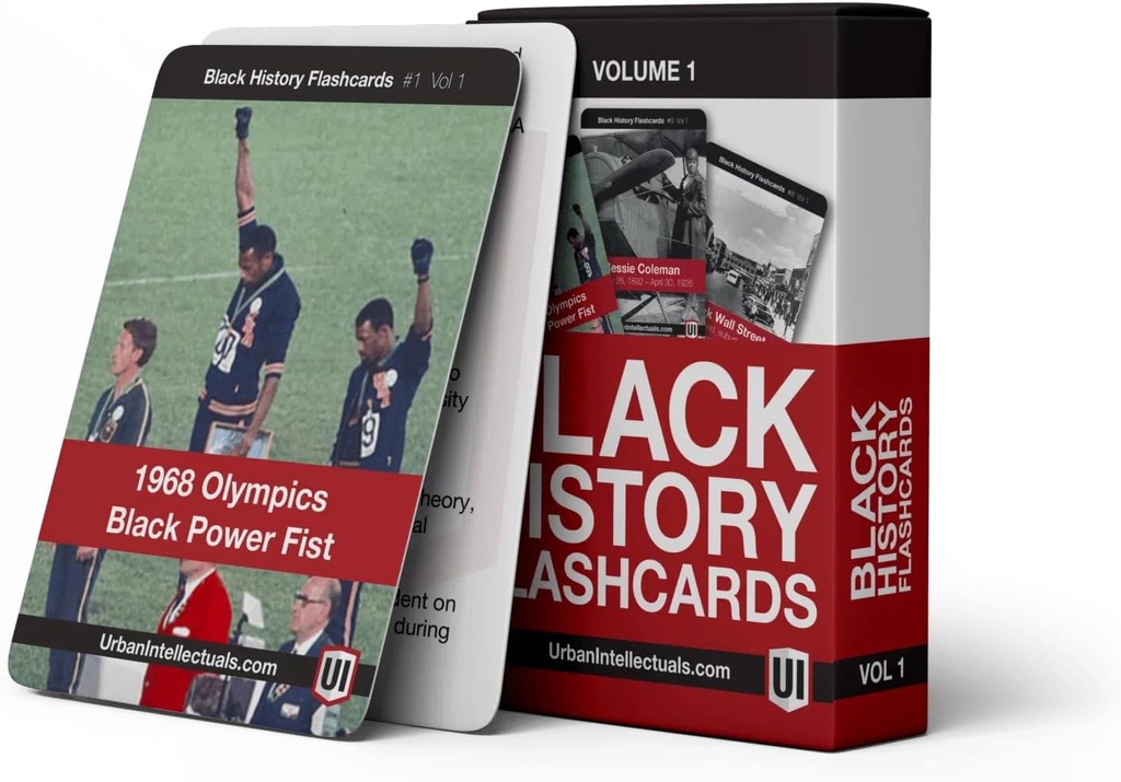 Urban Intellectuals Black History Flashcards - Deel 1 Beroemd zwart Culturele Vakantie Trivia Spelen Kaarten Educatieve activiteit voor volwassenen Klaslokaal