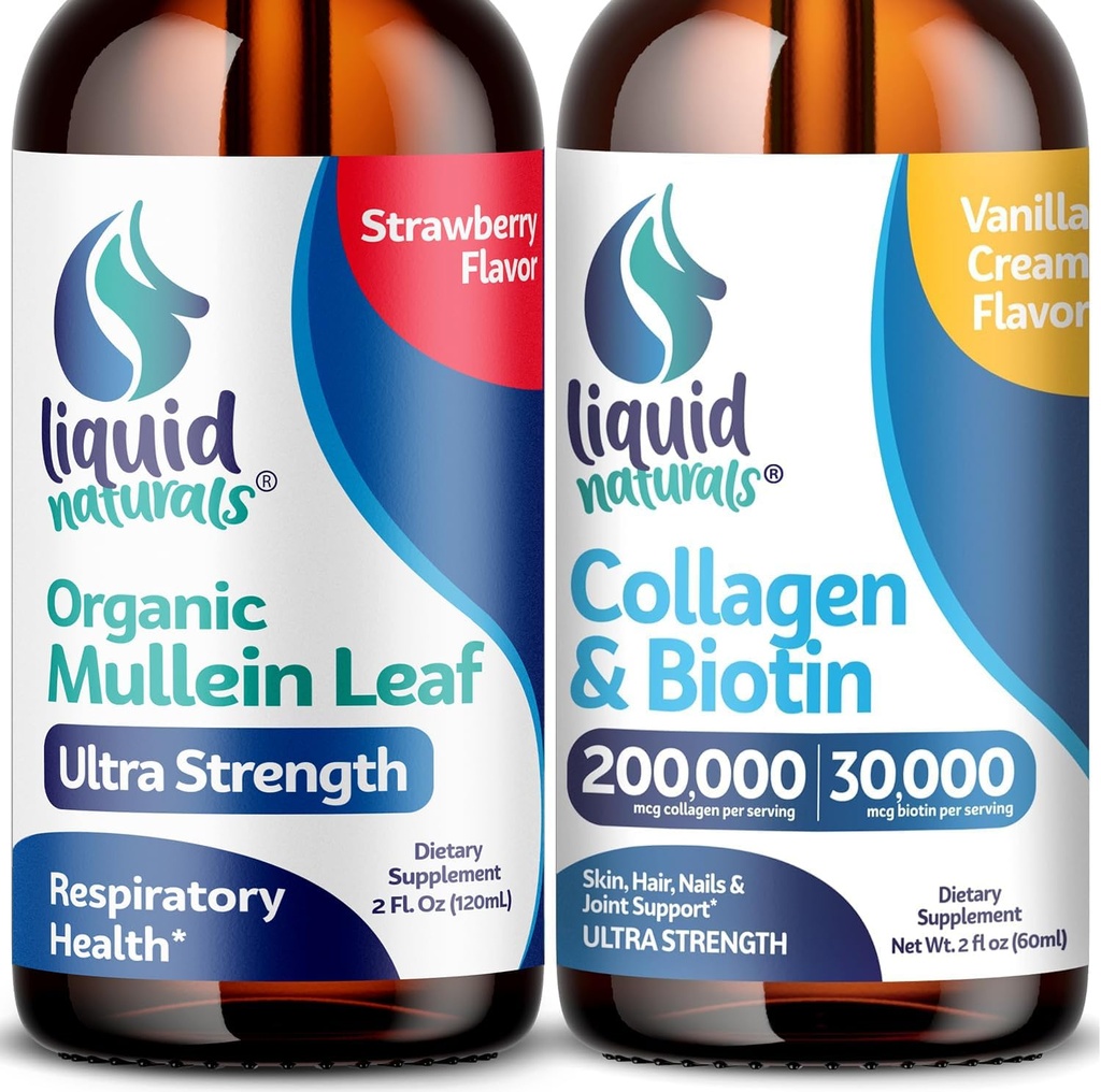 Wellness LABSRX Mullein Leaf Drops voor Lungs, 2 Fl. Oz - Liquid Collageen en Biotin, 2 Fl. Oz