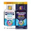 Mucinex Fast-Max Froide et Grippe & Nightshift Medicine pour les adultes, Pack de Combo Médicament sur-le-Counter pour le soulagement de la gorge irritée, Cognestant, Toux et Médecine froide (2 x 6 Fl Oz)