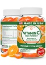 Lunakai États-Unis fait haute puissance vitamine C Gummies pour les adultes et les enfants - 300mg Immune Support - Non-OGM, végétalien, délicieuse saveur orange, 60ct
