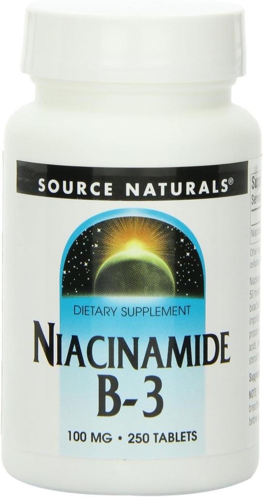 Source Naturelle Niacinamide Vitamine B-3 100mg, 250 comprimés (paquet de 3)