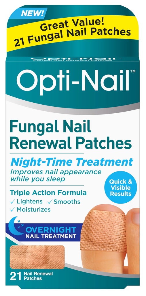 Opti-Nail Schimmel Nagel vernieuwing Patches - 21 Patches, Nacht-Tijd Behandeling verbetert Nagel verschijning terwijl u slaapt