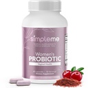 Simpleme Femmes Probiotiques avec Prébiotiques, Cranberry - Probiotiques vaginaux pour les femmes - Pour l'équilibre du pH, UTI, santé vaginale, Gut Flora - Complexe de suppléments probiotiques pour les femmes pour le bien-être - 60 Capsules