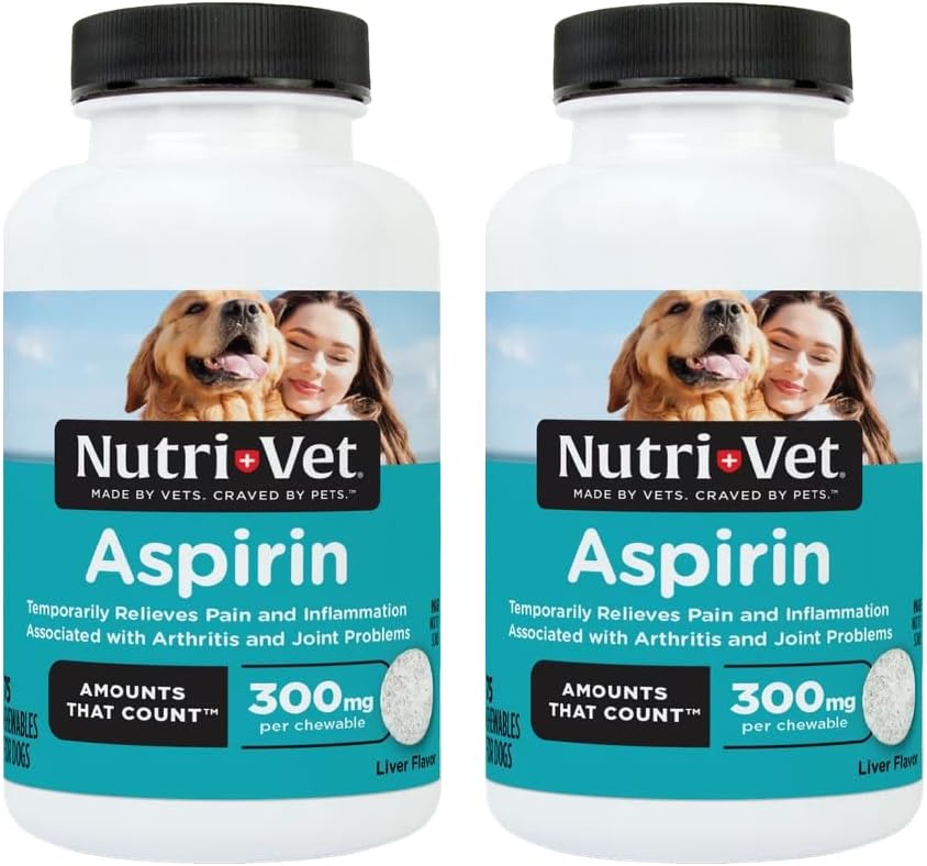 Nutri-Vet Aspirine Kauwtabletten voor grote honden, 75 Telling, Verpakking van 2