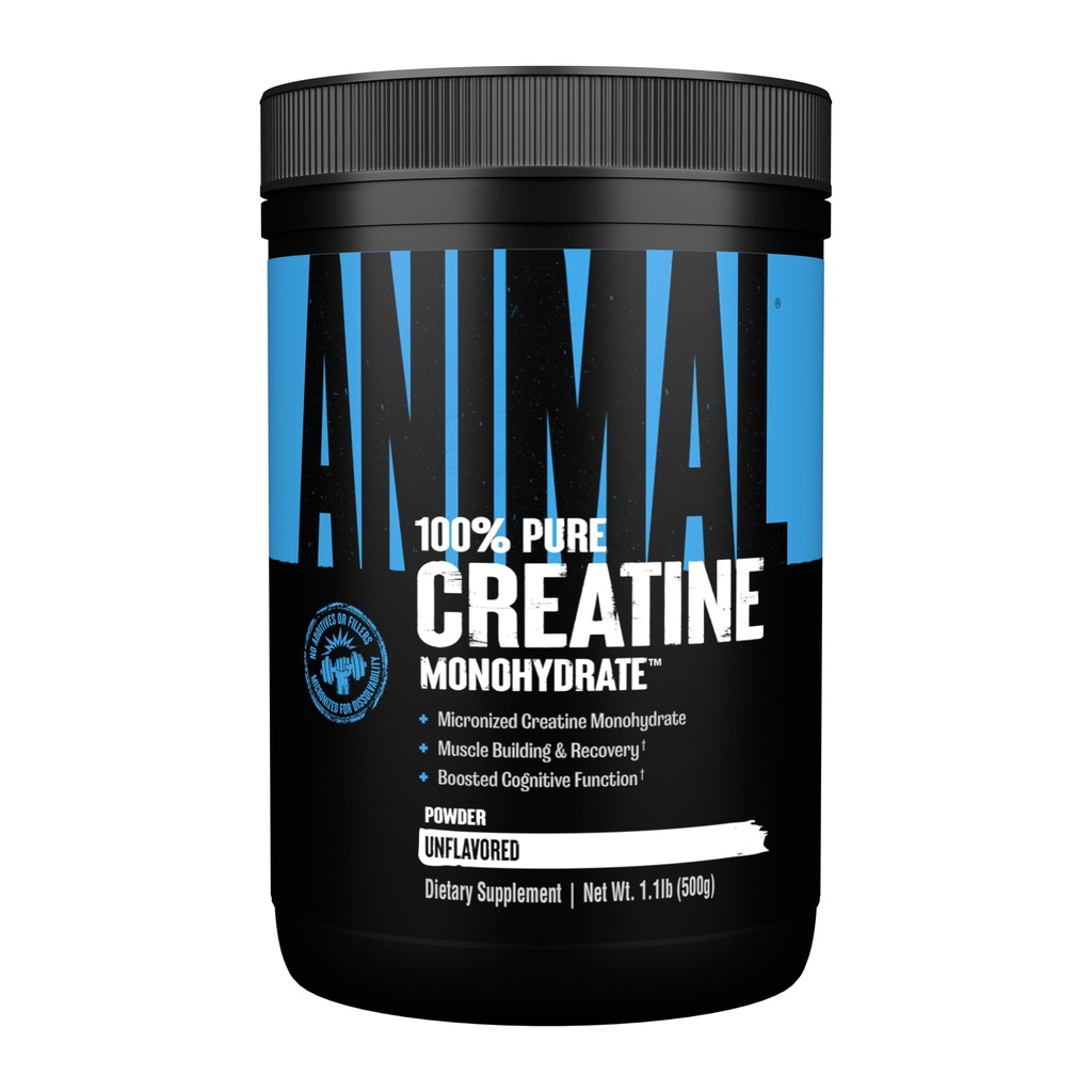 Animal Micronized Creatine, Monohydraat Poeder, Unflavored, 1,1 lb (500 g)