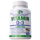 PIvotal Produits de santé : Vitamine D3 5 000 UI - 5 000 UI de vitamine D sous forme de capsules. Facile à avaler et fonctionne rapidement