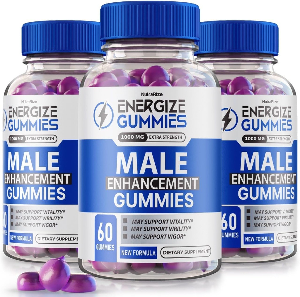 (3 Pack) Energize Gummies - Energize Gummies for Men, Energize Gummies Man, supplement om de algehele gezondheid en welzijn te bevorderen, gebruikt om een gezonde en actieve levensstijl (180 Gummies) te behouden