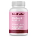BESTVITE Choline Inositol 500mg (120 Vegetarische Capsules) - Geen Stearates - Geen Fillers - Geen Dicalcium Fosfaat - Veganistisch - Niet GGO - Glutenvrij
